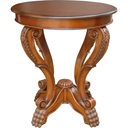 Victorian Claw Feet Side Table in Antique Brown Mahogany