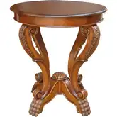 Victorian Claw Feet Side Table in Antique Brown Mahogany