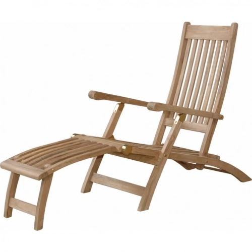 Tropicana Outdoor Steamer Sun Lounger in Honey Golden Brown Teak