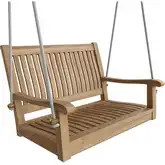 Del-Amo Outdoor 36" Straight Porch Swing in Honey Golden Brown Teak