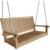 Del-Amo Outdoor 48" Straight Porch Swing in Honey Golden Brown Teak