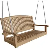 Del-Amo Outdoor 48" Round Porch Swing in Honey Golden Brown Teak