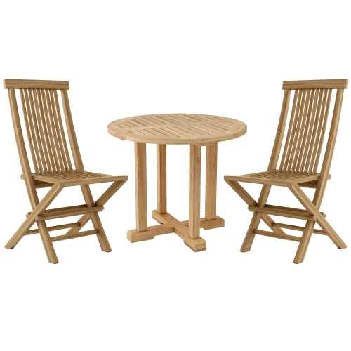 Montage & Bristol Outdoor 3-Piece Dining Set in Honey Golden Teak