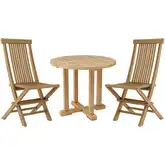 Montage & Bristol Outdoor 3-Piece Dining Set in Honey Golden Teak