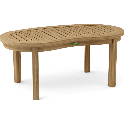 Kidney Outdoor 47" Coffee Table in Honey Golden Brown Teak