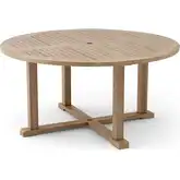 Tosca Outdoor 59" Round Table in Honey Golden Brown Teak