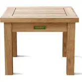 Bahama Outdoor 20" Square Side Table in Honey Golden Brown Teak