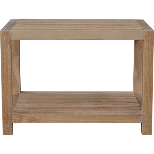 Windsor Outdoor 2-Tier Side Table in Honey Golden Brown Teak