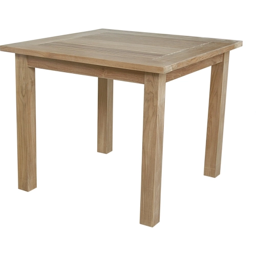 Bahama Outdoor 35" Square Dining Table with Slats in Honey Teak