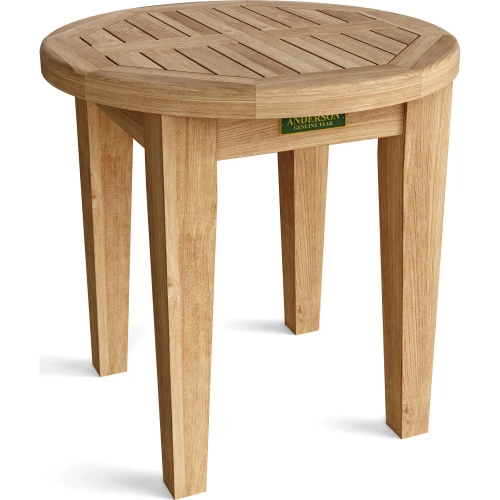 Brianna 20" Round Side Table in Honey Golden Brown Teak