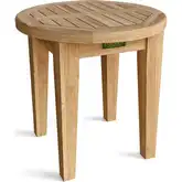 Brianna 20" Round Side Table in Honey Golden Brown Teak