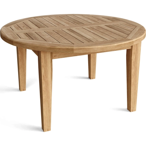 Brianna 35" Round Coffee Table in Honey Golden Brown Teak
