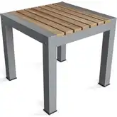 Seville Outdoor 20" Square Side Table in Teak & Dark Gray Aluminum