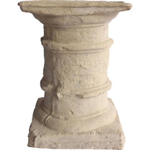 Entruscan Outdoor Pedestal in Antique Beige Cast Limestone