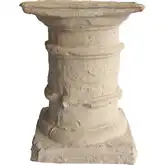 Entruscan Outdoor Pedestal in Antique Beige Cast Limestone