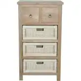Safari Outdoor Chest with Synthetic Rattan Baskets in Honey Teak