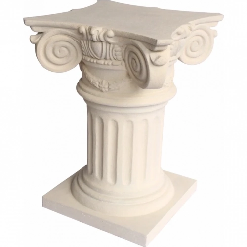 Florence Outdoor Pedestal in Antique Beige Cast Limestone