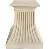 Fluted Outdoor Pedestal in Antique Beige Cast Limestone