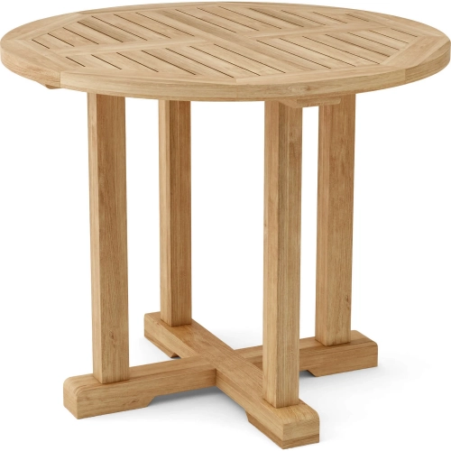 Montage Outdoor 35" Round Bistro Table in Honey Golden Brown Teak