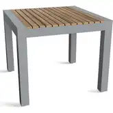 Seville Outdoor 35" Square Dining Table in Teak & Dark Gray Aluminum