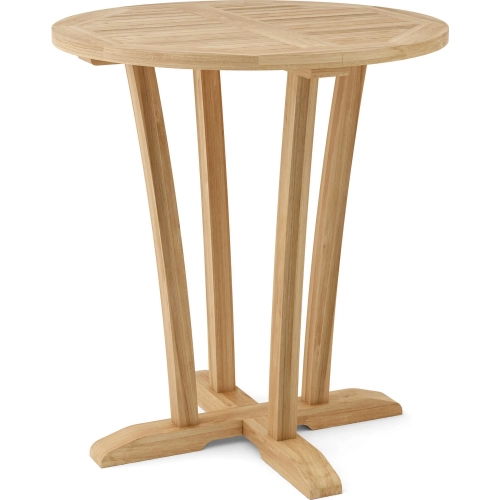 Descanso Outdoor 35" Round Bar Height Dining Table in Honey Teak