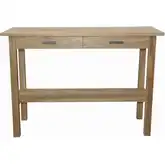 Atlanta Outdoor 2-Drawer Serving Table with Shelf in Honey Teak