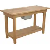 Nautilus Outdoor Console Table with Stainless Steel Container in Honey Teak