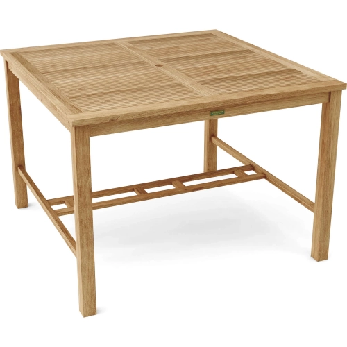 Windsor Outdoor 59" Square Bar Height Dining Table in Honey Teak
