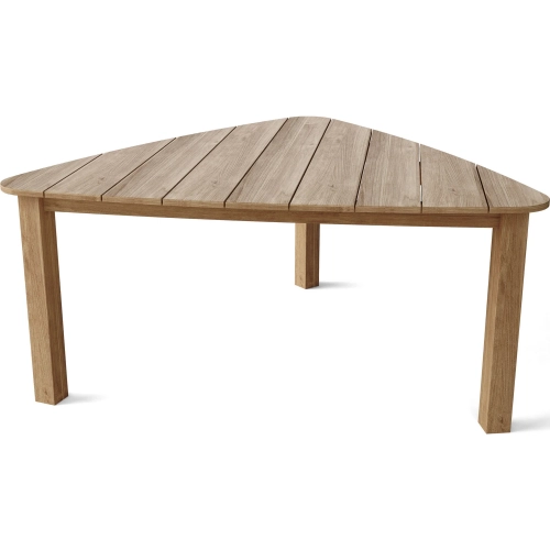 Padua Outdoor 67" Triangle Dining Table in Honey Golden Brown Teak