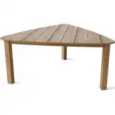 Padua Outdoor 67" Triangle Dining Table in Honey Golden Brown Teak