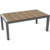 Seville Outdoor 73" Dining Table in Teak & Dark Gray Aluminum