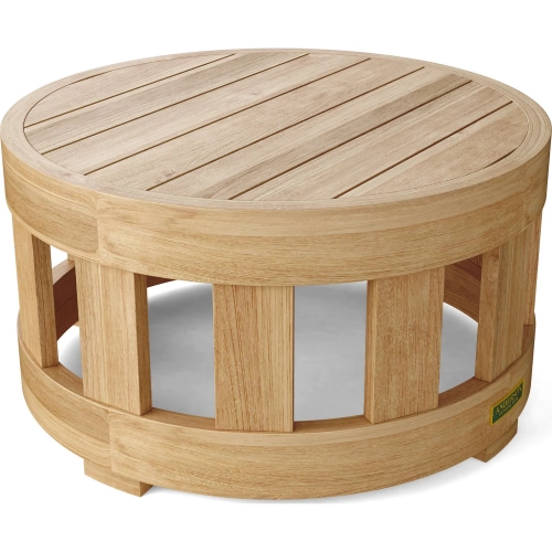 Circular Outdoor Round Coffee Table in Honey Golden Brown Teak