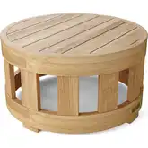 Circular Outdoor Round Coffee Table in Honey Golden Brown Teak