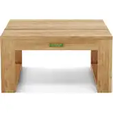 Circular Outdoor Straight Side Table in Honey Golden Brown Teak