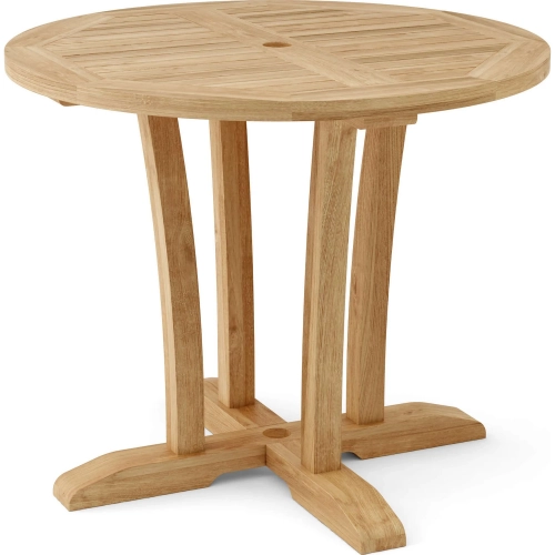 Descanso Outdoor 35" Bistro Dining Table in Honey Golden Brown Teak