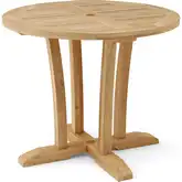 Descanso Outdoor 35" Bistro Dining Table in Honey Golden Brown Teak