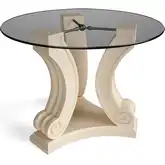 Regency Outdoor 42" Entry Table in Antique Beige Cast Limestone & Glass