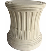 Louis XVI Outdoor 28" Table Pedestal in Antique Beige Cast Limestone