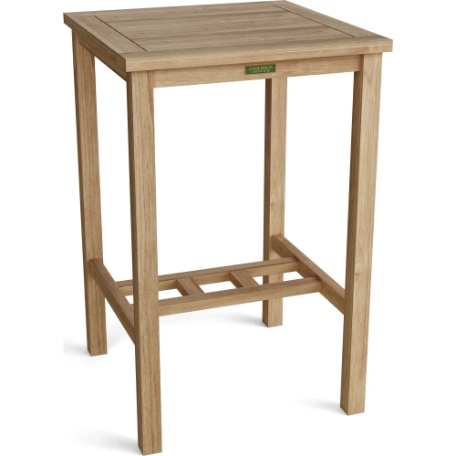 Avalon Outdoor 27" Square Bar Table in Honey Golden Brown Teak