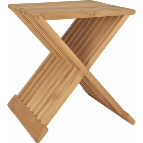 Marilla Outdoor 16" Side Folding Table in Honey Golden Brown Teak