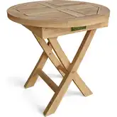 Bahama Outdoor 20" Round Folding Side Table in Honey Golden Brown Teak