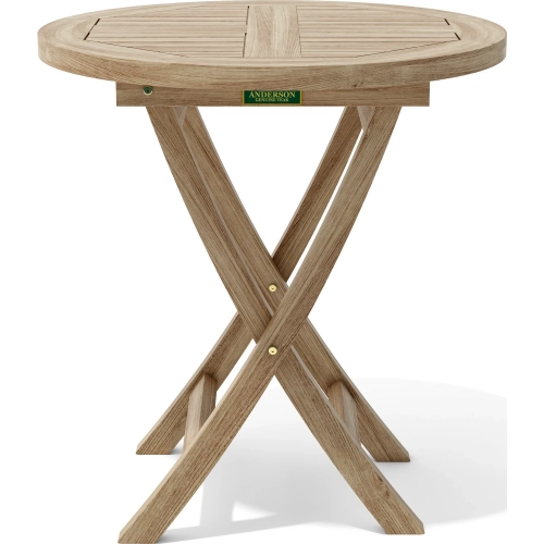 Bahama Outdoor 27" Round Folding Bistro Dining Table in Honey Teak