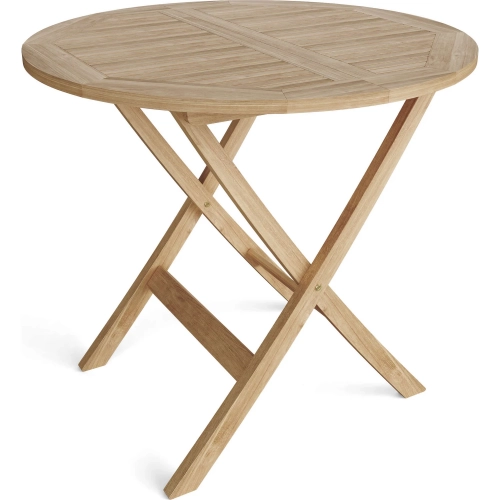 Windsor Outdoor 31" Round Folding Picnic Dining Table in Honey Teak