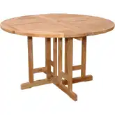 Butterfly Outdoor 47" Round Folding Table in Honey Golden Brown Teak
