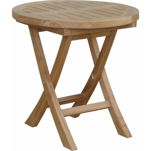 Montage Outdoor 20" Round Folding Table in Honey Golden Brown Teak