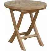Montage Outdoor 20" Round Folding Table in Honey Golden Brown Teak