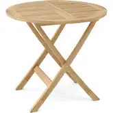 Chester Outdoor 32" Round Folding Bistro Table in Honey Teak