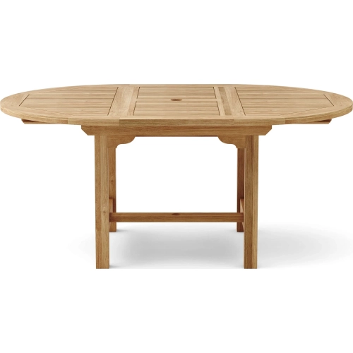 Bahama Outdoor 47" Round to 67" Oval Dining Table in Honey Teak