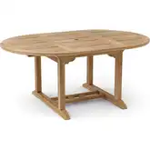 Bahama Outdoor 47" Round to 71" Oval Dining Table in Honey Teak