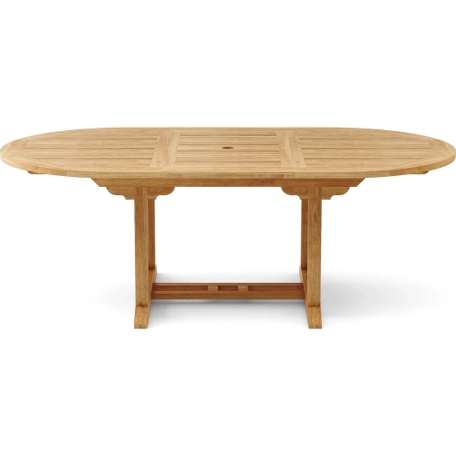 Bahama Outdoor 87" Oval Extension Dining Table in Honey Teak
